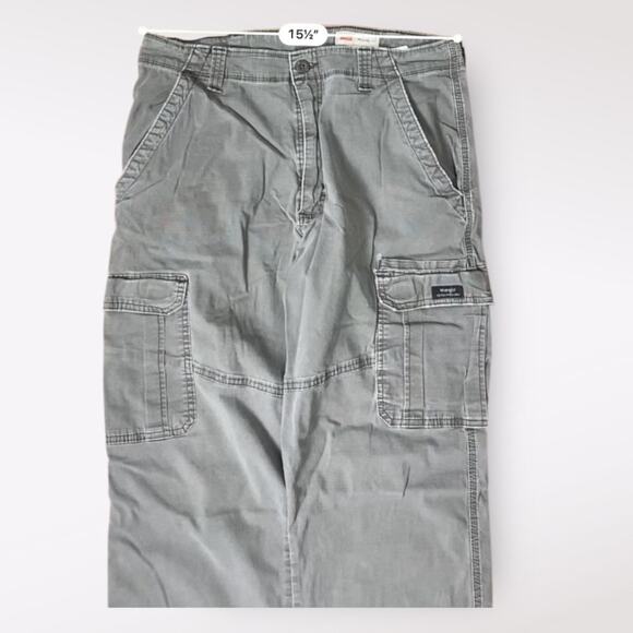 Wrangler Relaxed Fit Gray Cargo‎ Pants Mens Size 34x32 Baggy Y2K - Picture 3 of 12